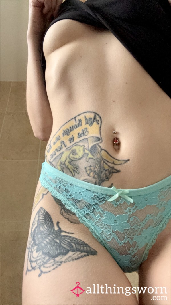 Turquoise Lace Thong ☺️