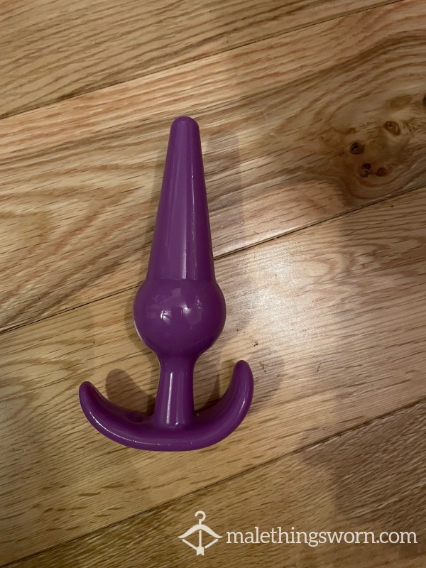 Used 4 Inch Purple Tapered Bulb Butt Plug