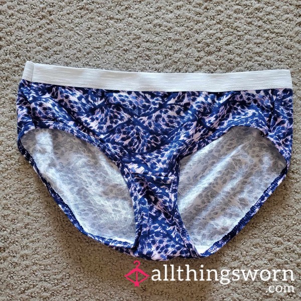 Used Blue And Purple Cla**ic Cotton Panties