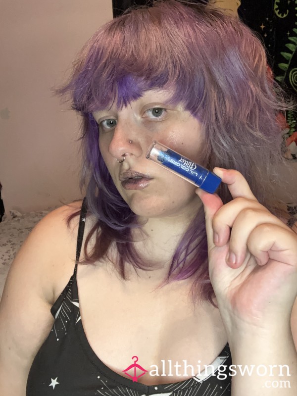 Used Blue Glitter Lipstick (goth Girl)