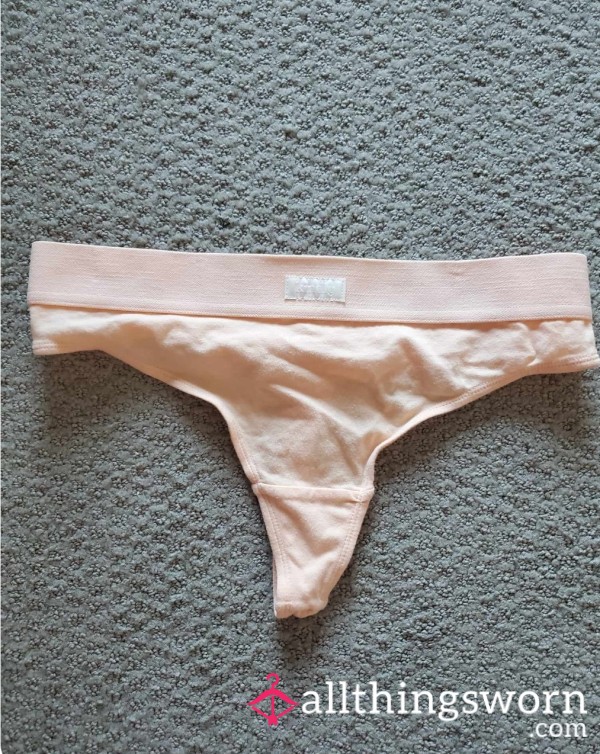 Used Pale Peach Colored Thong 🍑