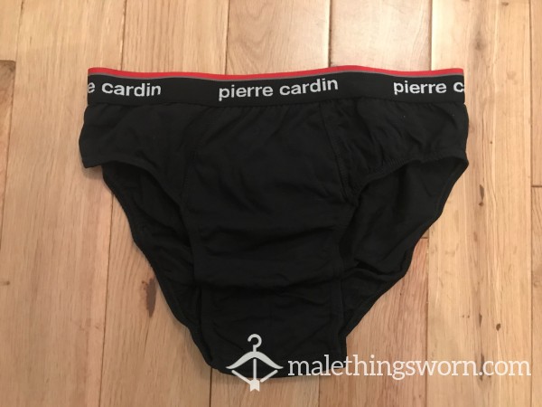 Used Pierre Cardin Tight Fitting Black Hip Briefs (S) -  Ready To Be Customised For You