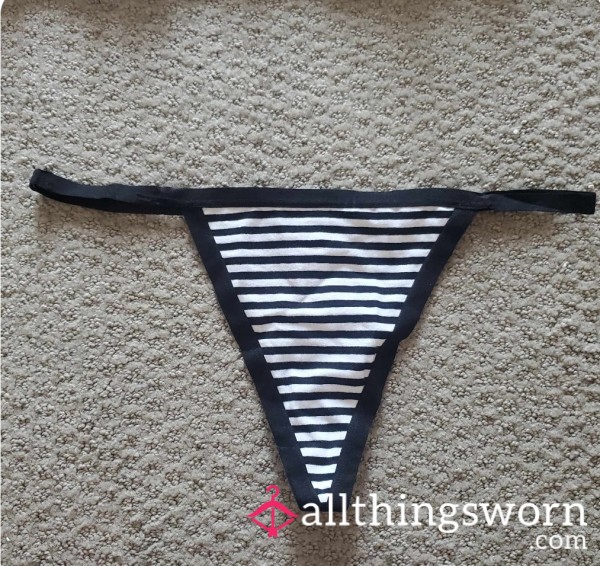 Used Striped Gstring Thong