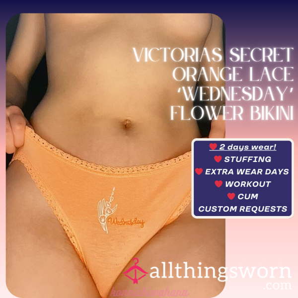 Victorias Secret Orange Lace 'Wednesday' Flower Bikini