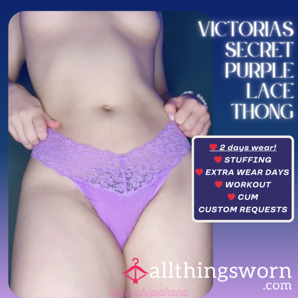 Victorias Secret Purple Lace Thong
