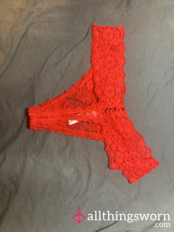 Victoria’s Secret Red Lace Thong