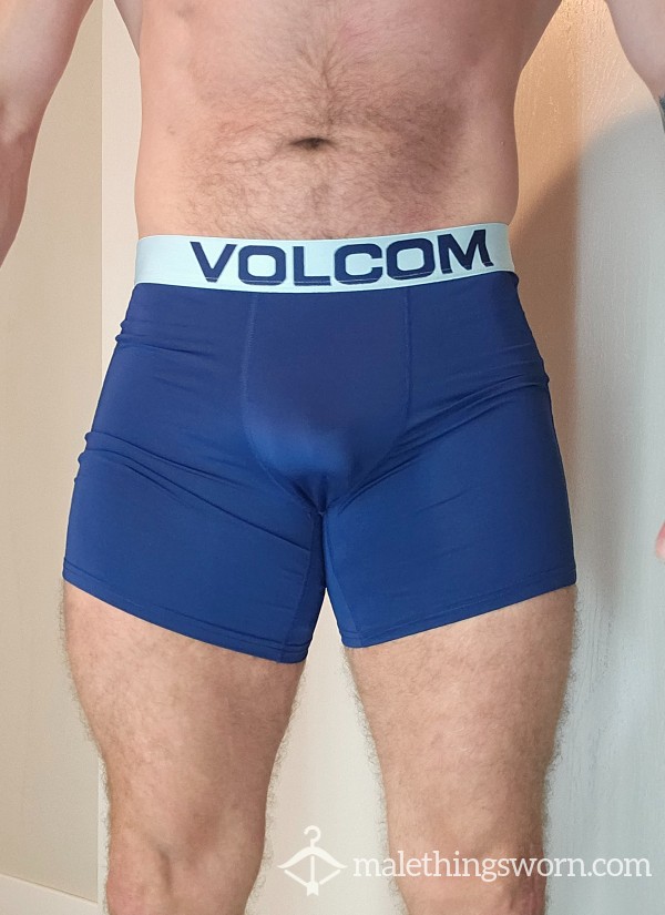 Volcom Boxer Briefs Sz L, Blue/White Waistband