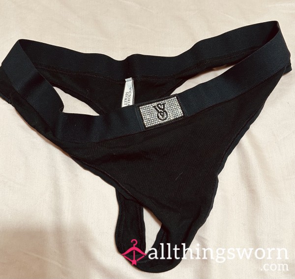 VS Black Cotton Thong