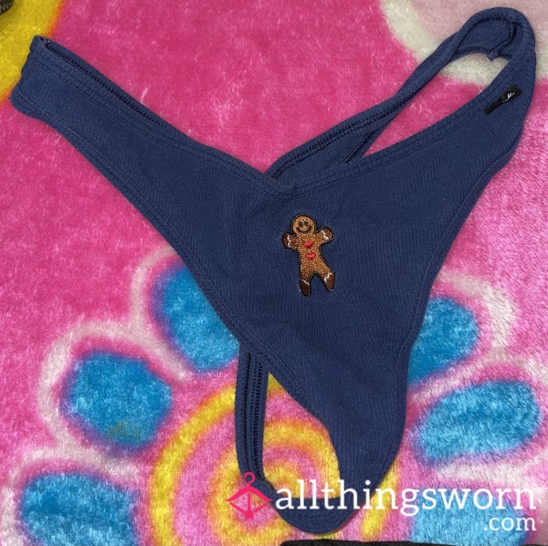 VS PINK Christmas S**y Thong Gingerbread Man