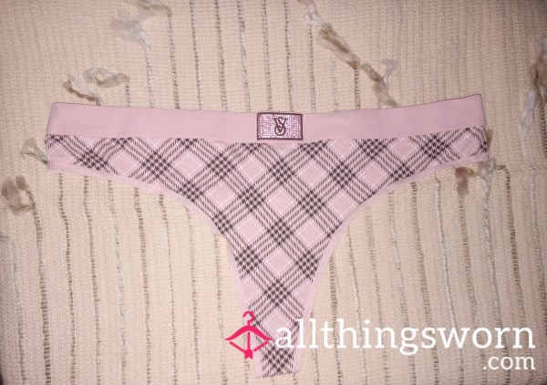 Vs Pink Plaid Shine Thongs