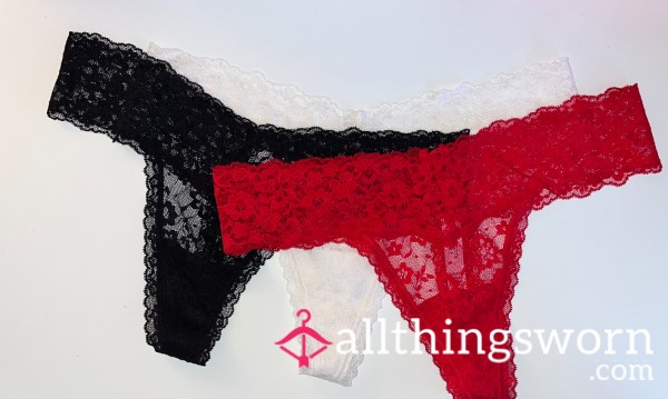 VS THONGS - Lacey Black Red White