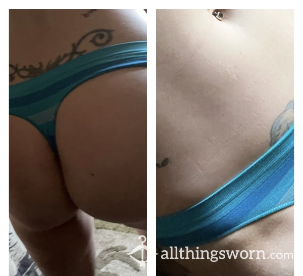 **SOLD**Well Loved Blue Stripe Thong