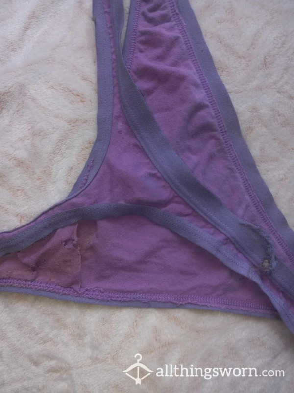 SOLD****Well Loved Purple Thong (over 12 Years)