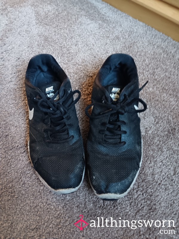 Well Worn Black Nike Air Thea Sneakers