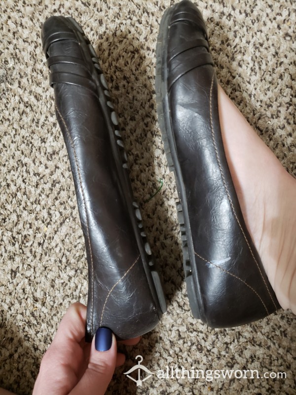 Well Worn Brown Ballet Flats