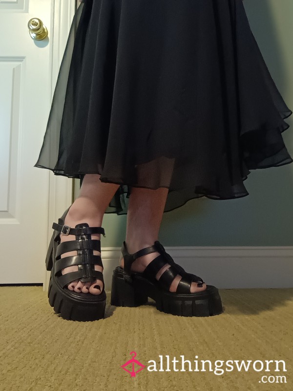 Well Worn Gothic Strappy Platform Sandals