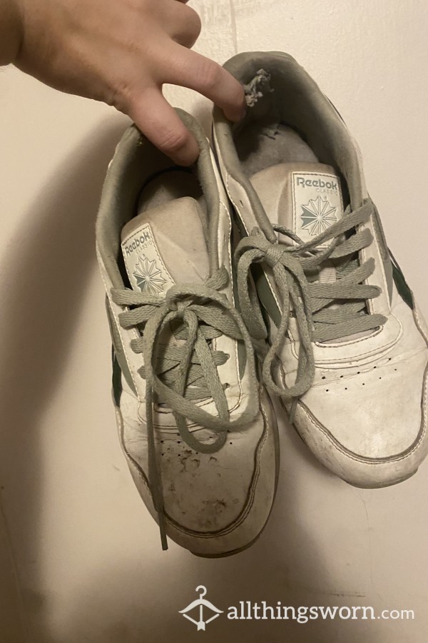 Well Worn Green Reebok Sneakers Size 8 US