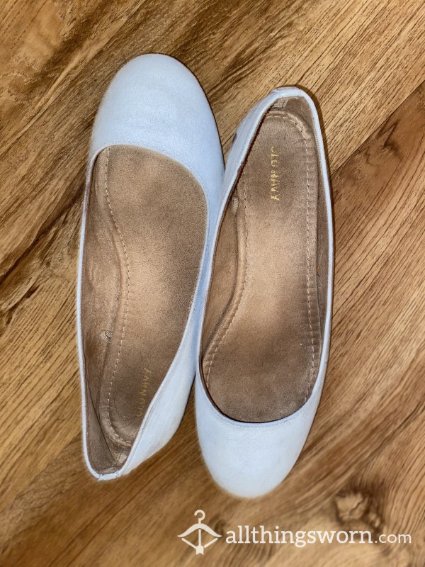 SOLD Well Worn Powder Blue Ballet Flats 9 1/2W