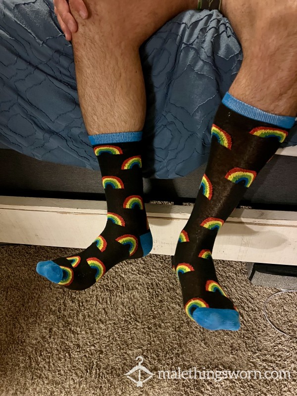 Well-Worn Rainbow Dress Socks