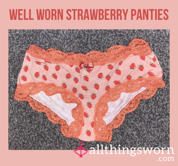 Well Worn Strawberry Panties🍓