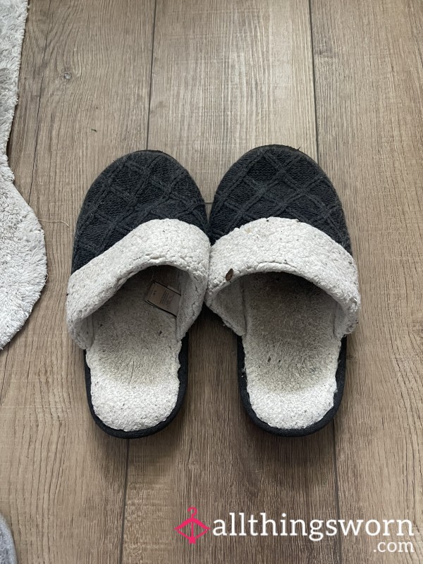 Well-worn Victoria’s Secret Slippers! I Am Currently Wearing These Barefoot For Comfort— So They’re Still Getting Stinkier By The Day! 🥵