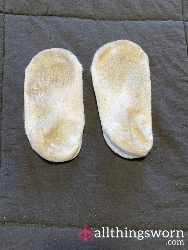 Well Worn White Ankle Socks