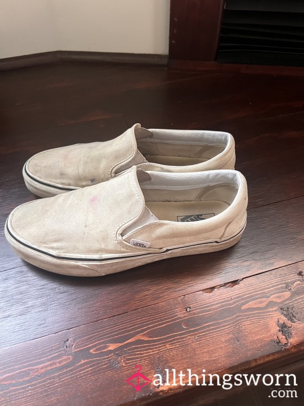 Well Worn White Vans