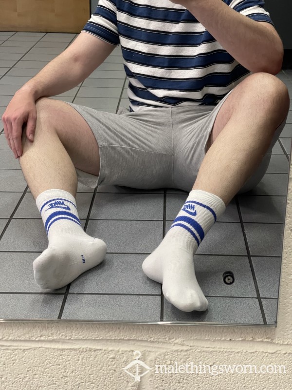 White – Blue Nike Socks