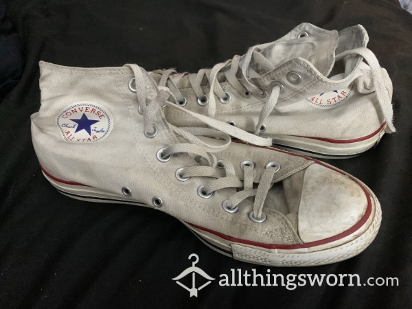 White Converse Well Worn