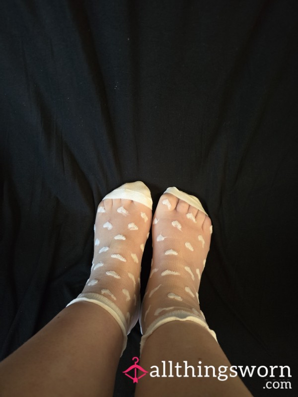 White Heart Socks