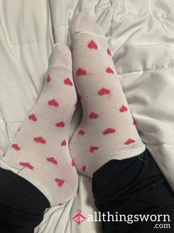 White Heart Socks (goth Girl)