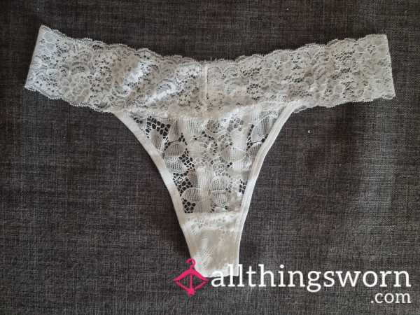 White Lace Thong