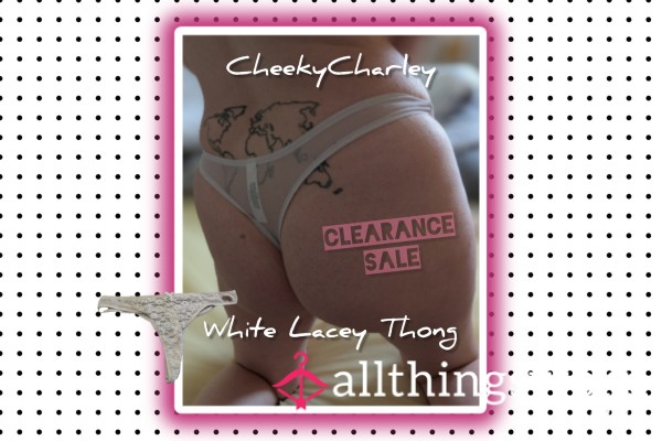 CLEARANCE SALE White Lacey Thong 😈