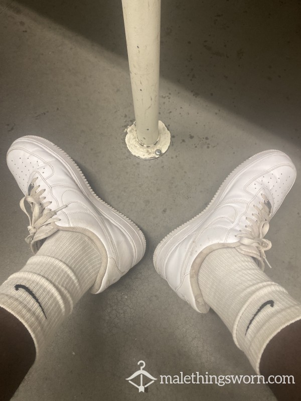 White Nike Forces