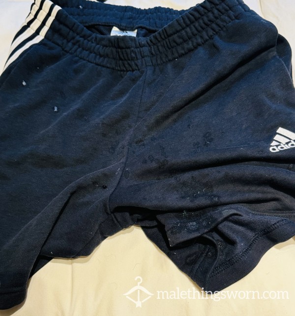 WORN ADIDAS SHORTS C*m DUMPING 🍆💦