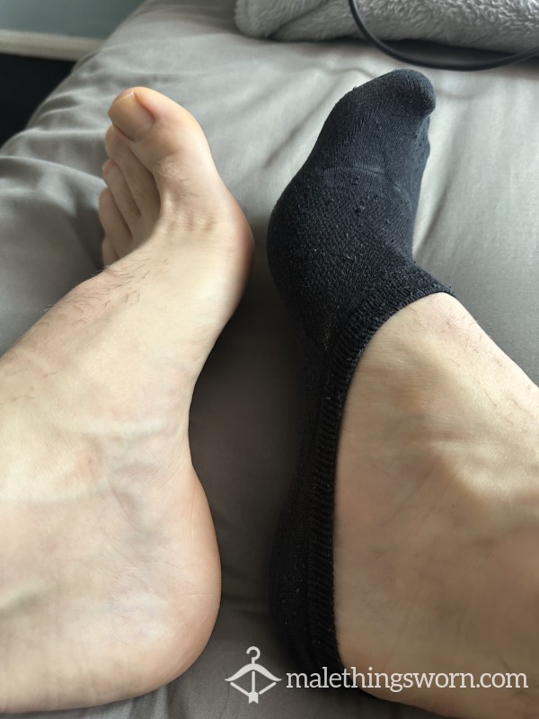 Worn Black Ankle Socks
