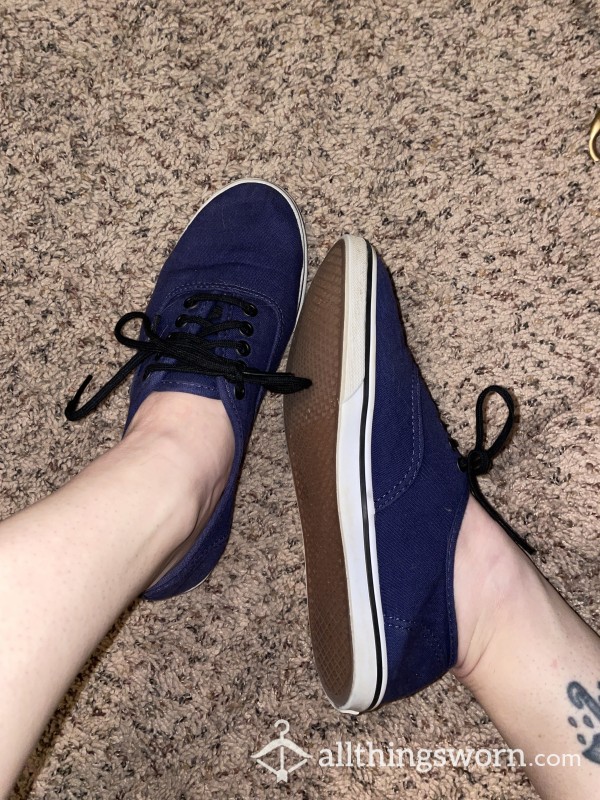 Worn Dark Blue Vans 🖤