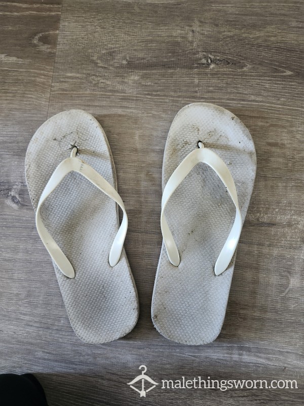 Worn Flip-flops (white)