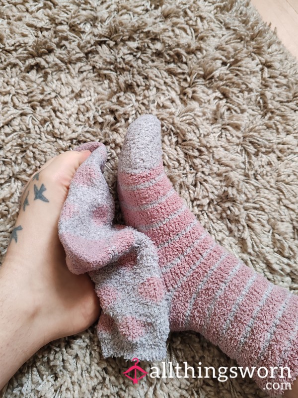 Worn Fluffy Odd Socks