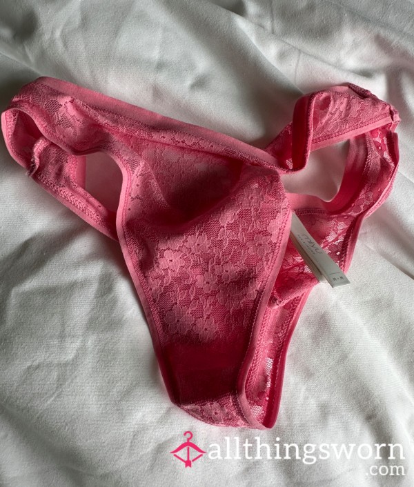 Worn Pink Thong Panties