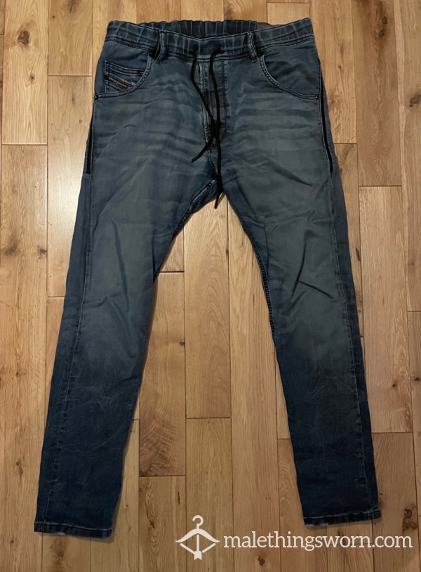Worn & Used Diesel Skinny Jog Jeans With Crotch Hole - Ready To Be Torn Apart