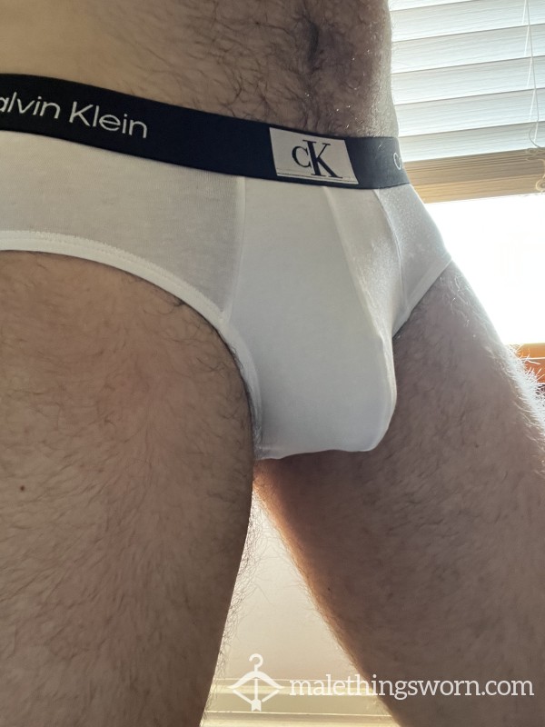 Worn White CK Briefs (L)