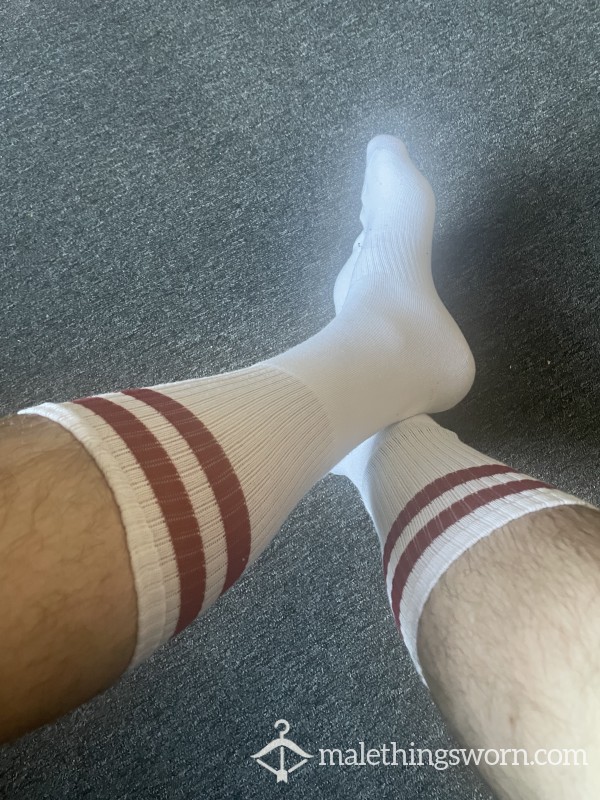 Worn White Sports Socks