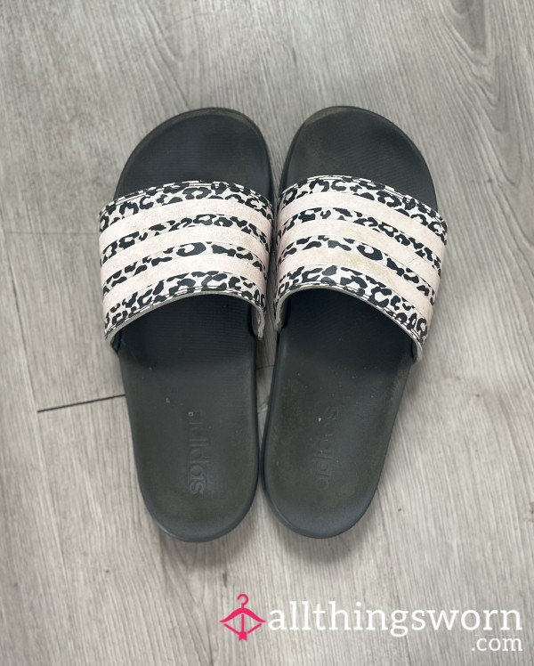 Worn/Used By A Nurse - Nike Slides With Feet Imprints
