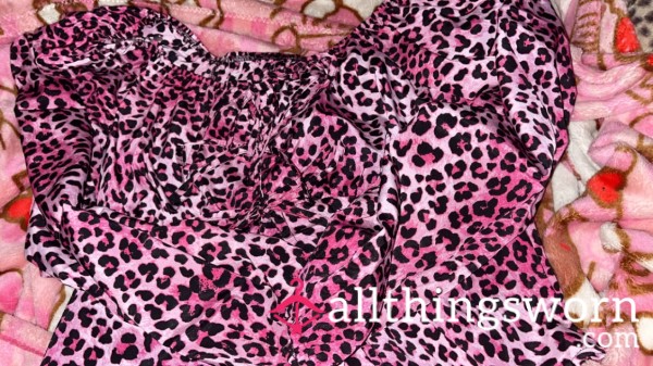 XL Leopard Cheetah Print Open-belly Sl*tty Top