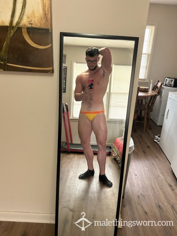 Yellow Calvin Klein Jock Strap. Extremely Musky And Worn Out From Workouts.